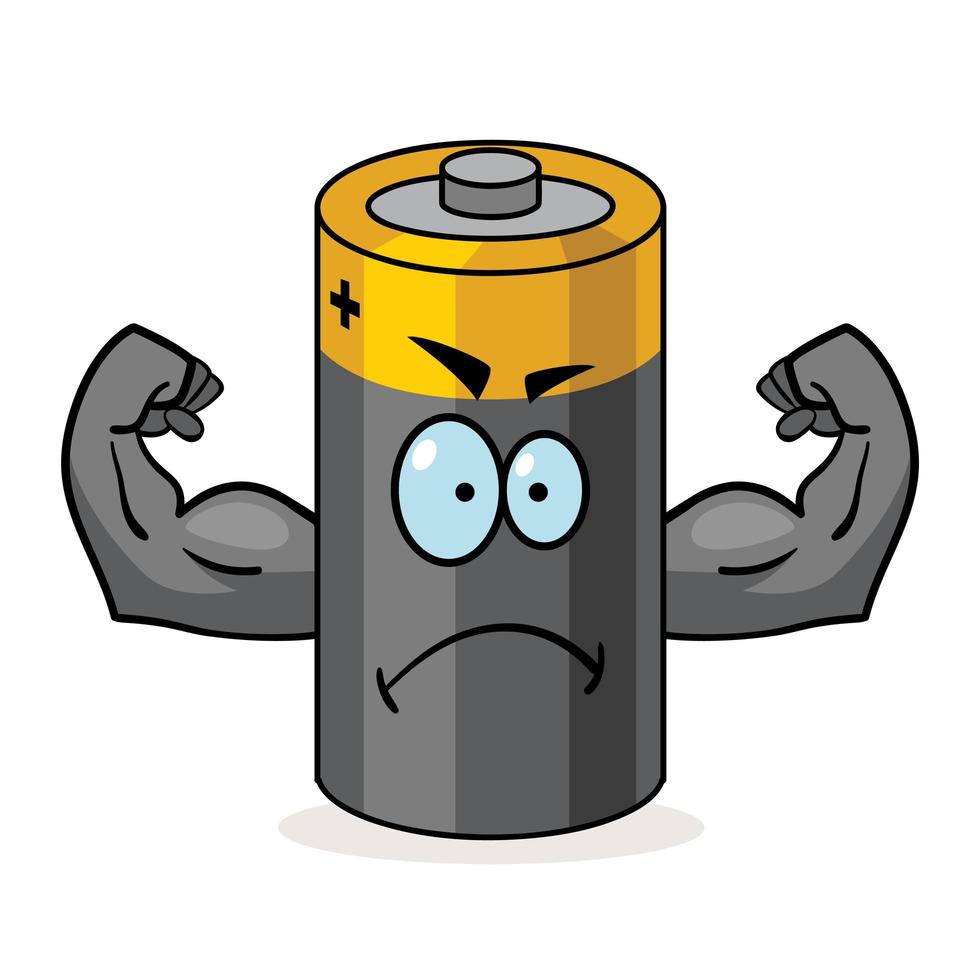 super batterij cartoon vector