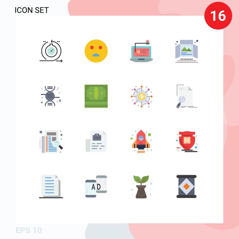 reeks van 16 modern ui pictogrammen symbolen tekens voor tafelblad Scherm afdrukken toegang advertentie laptop bewerkbare pak van creatief vector ontwerp elementen