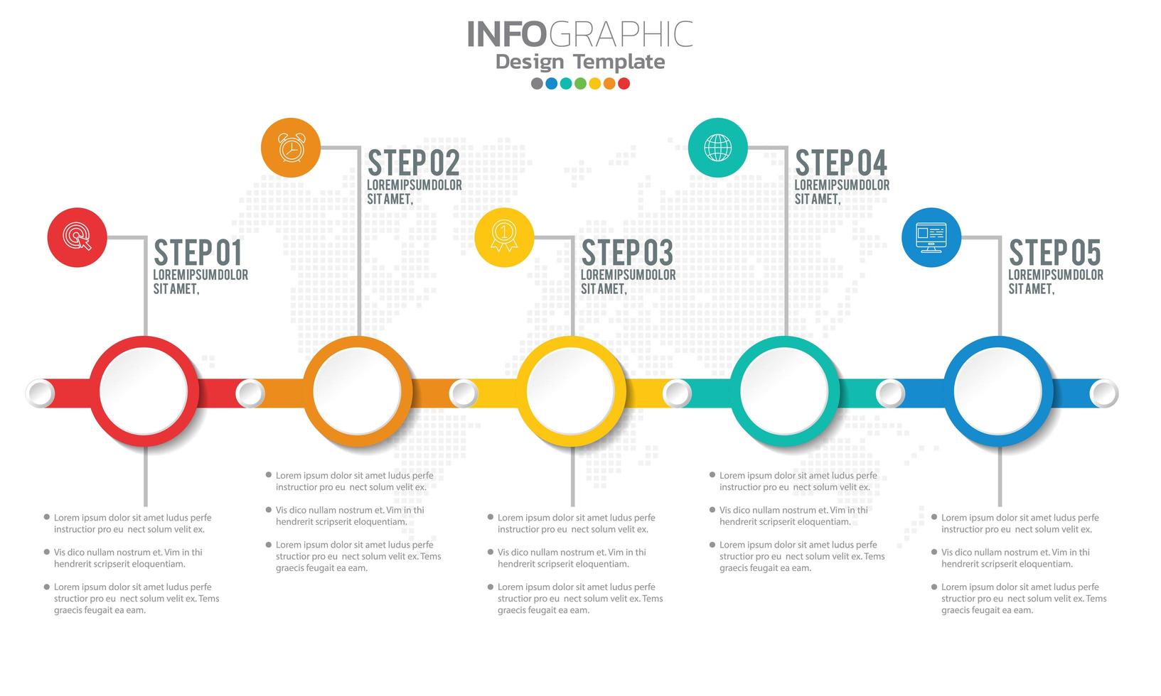 zakelijke infographic elementen met 5 secties of stappen vector