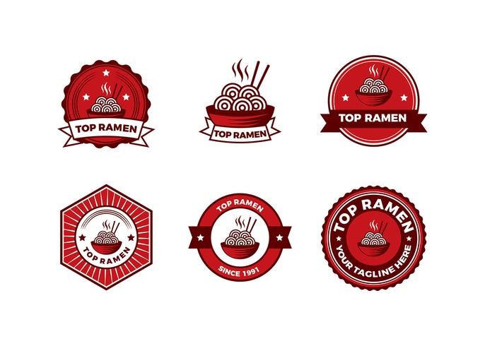 ramen badge vector