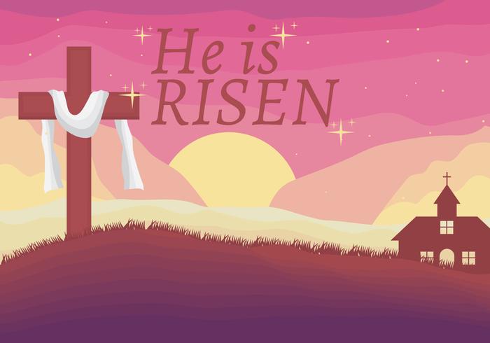 Hij is Risen typografie vector