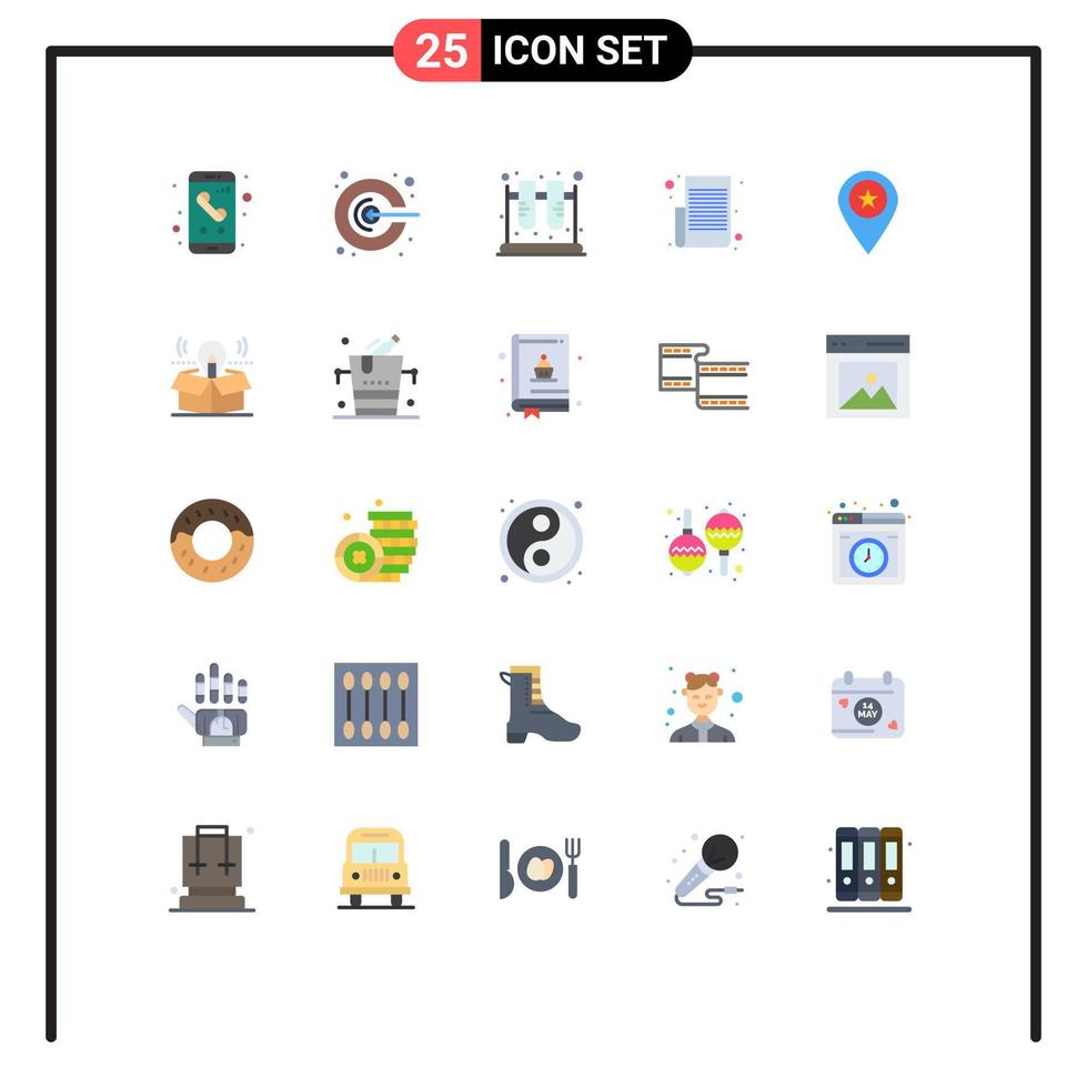 25 gebruiker koppel vlak kleur pak van modern tekens en symbolen van tekst lijst memo Promotie item lijst wetenschap bewerkbare vector ontwerp elementen