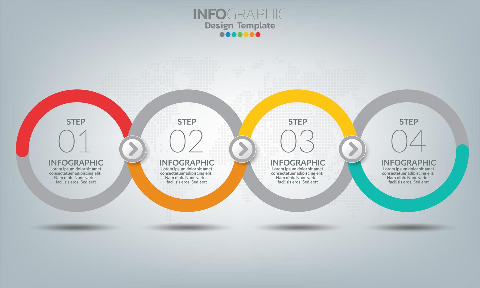 zakelijke infographic elementen met 4 secties of stappen vector