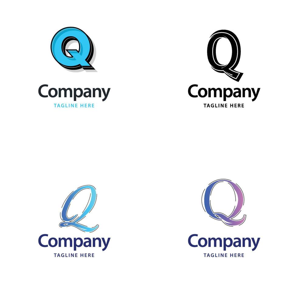 brief q groot logo pak ontwerp creatief modern logos ontwerp voor uw bedrijf vector