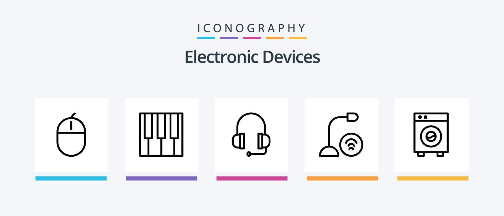 apparaten lijn 5 icoon pak inclusief hardware. apparaten. apparaatje. koord. dossier. creatief pictogrammen ontwerp vector