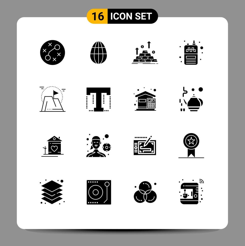 voorraad vector icoon pak van 16 lijn tekens en symbolen voor vlag draadloze munt ontvanger telefoon bewerkbare vector ontwerp elementen