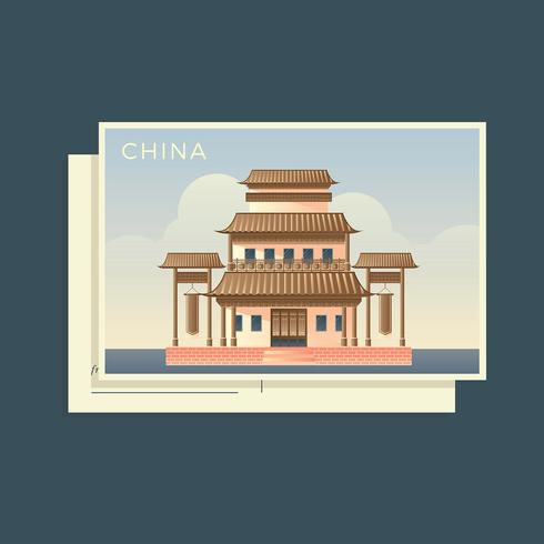 ansichtkaarten van de wereld china vector