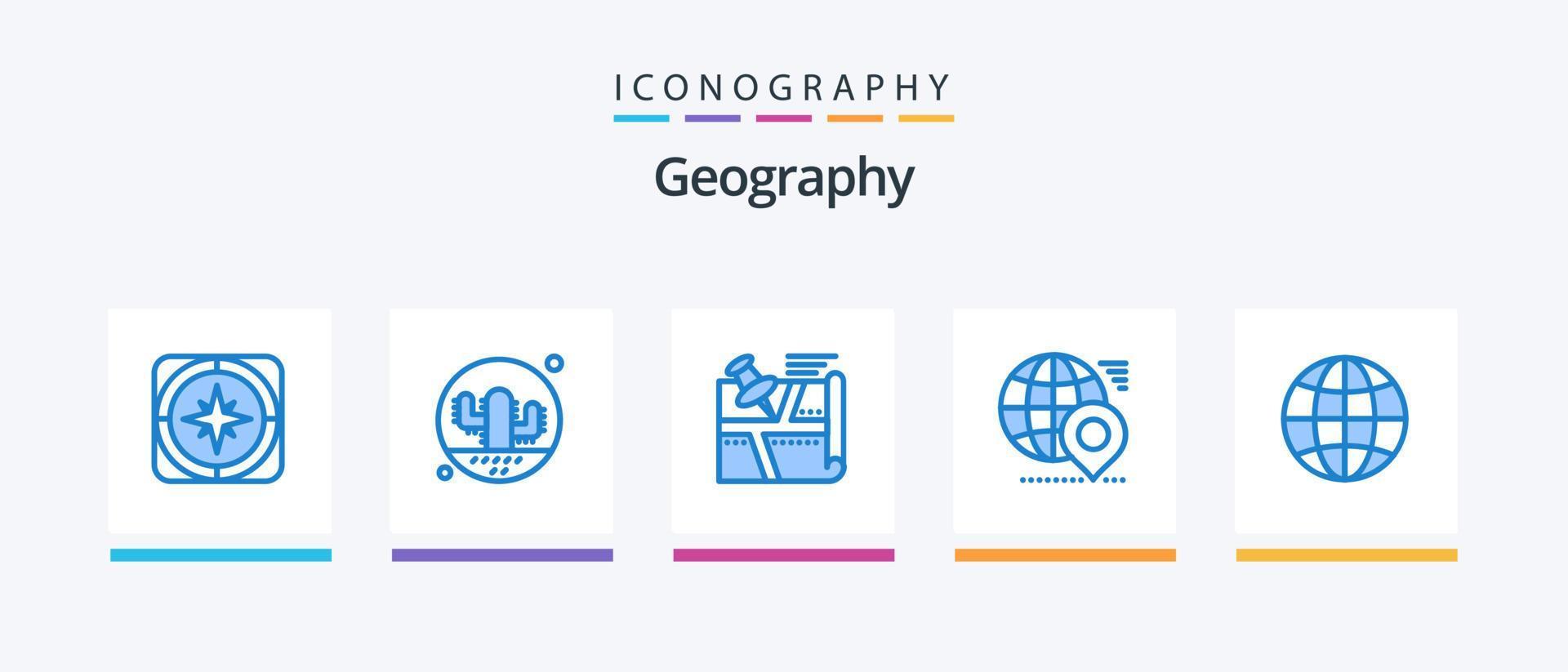 geo- grafisch blauw 5 icoon pak inclusief kaart. wereldbol. fabriek. kaart. positie. creatief pictogrammen ontwerp vector