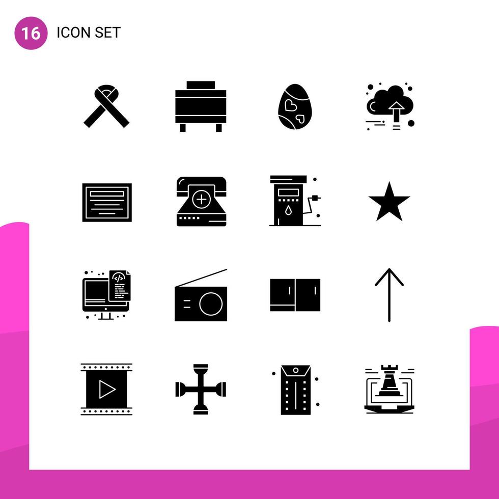 pictogram reeks van 16 gemakkelijk solide glyphs van het dossier wolk Pasen groei bedrijf bewerkbare vector ontwerp elementen