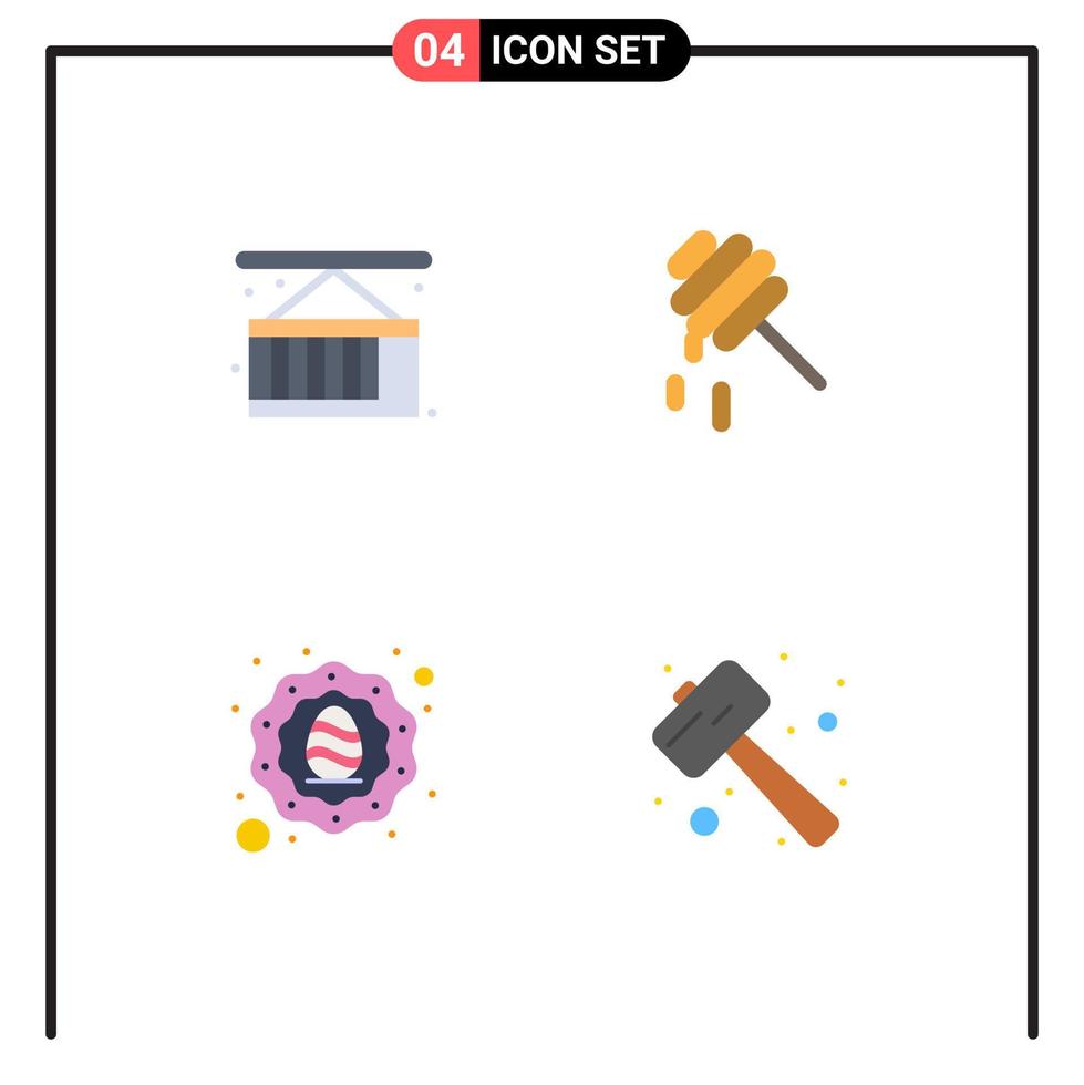 gebruiker koppel pak van 4 eenvoudig vlak pictogrammen van doos viering stad leven honing klop bewerkbare vector ontwerp elementen