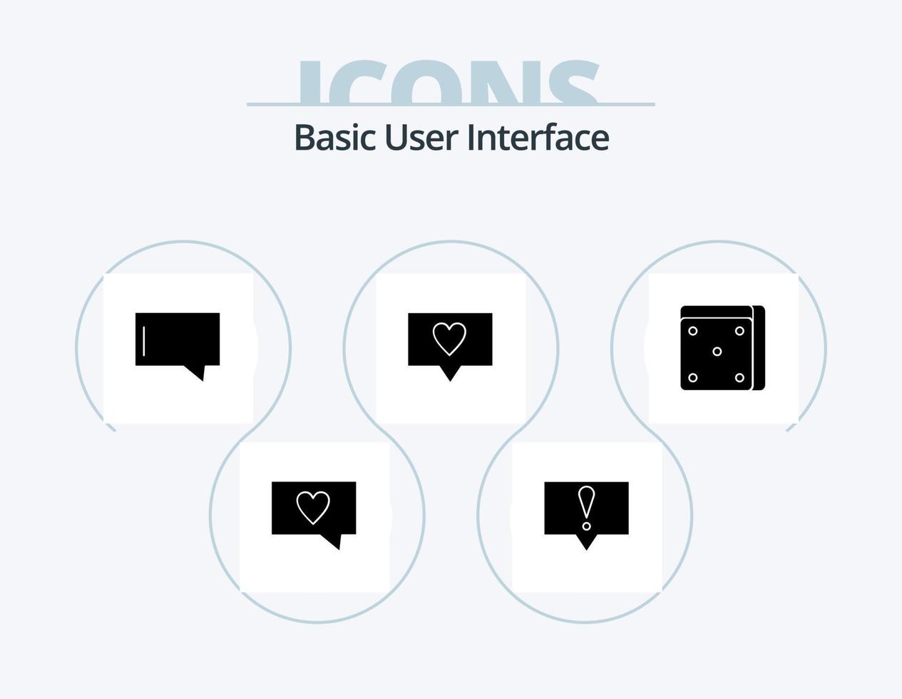 eenvoudig glyph icoon pak 5 icoon ontwerp. . bericht. vector