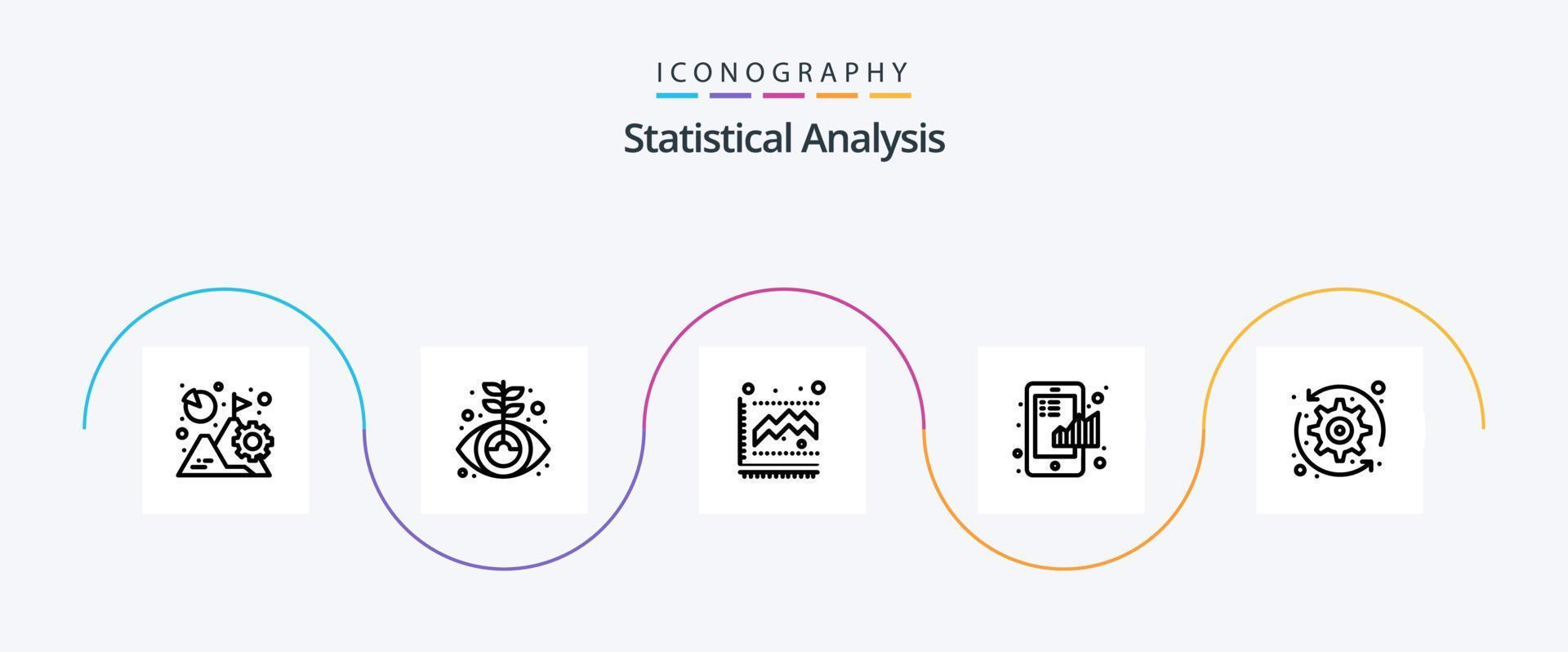 statistisch analyse lijn 5 icoon pak inclusief statistisch. financiën. marketing. grafiek. statistieken vector