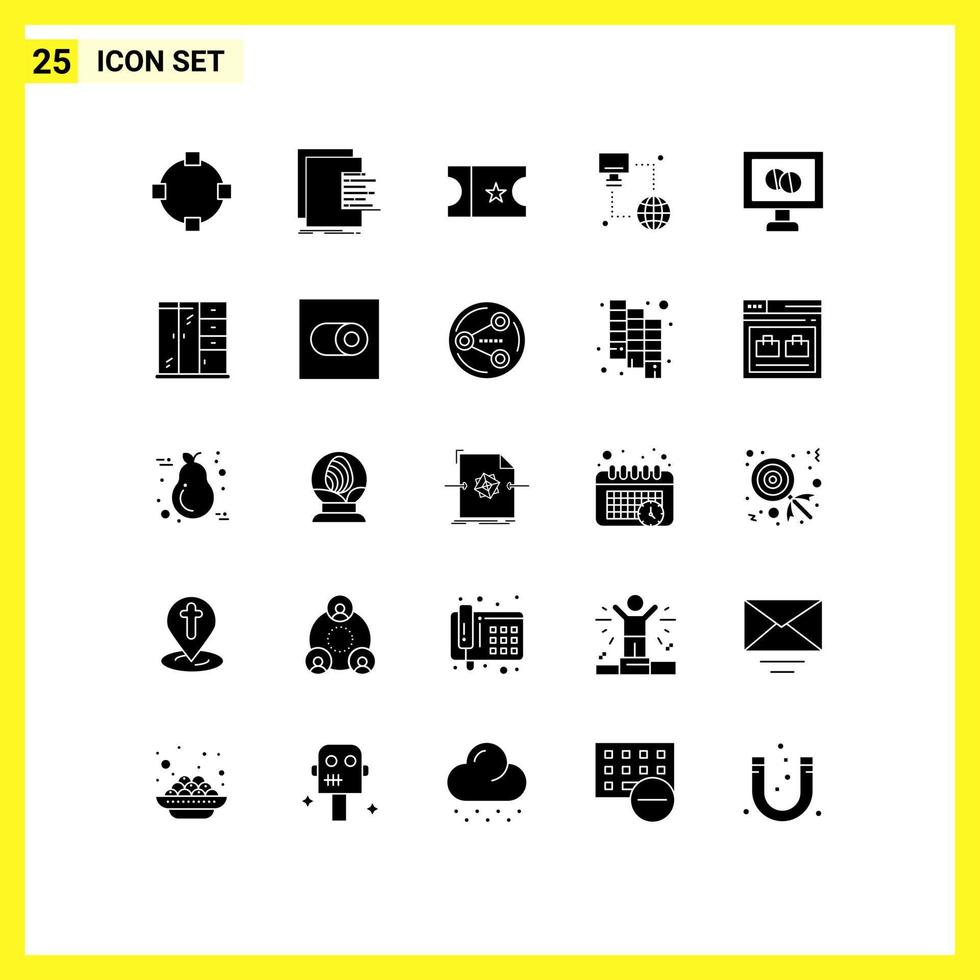 reeks van 25 modern ui pictogrammen symbolen tekens voor huis geneeskunde film medisch computer bewerkbare vector ontwerp elementen