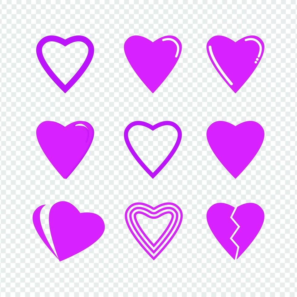 hart liefde pictogram ontwerpsjabloon vector geïsoleerde illustratie