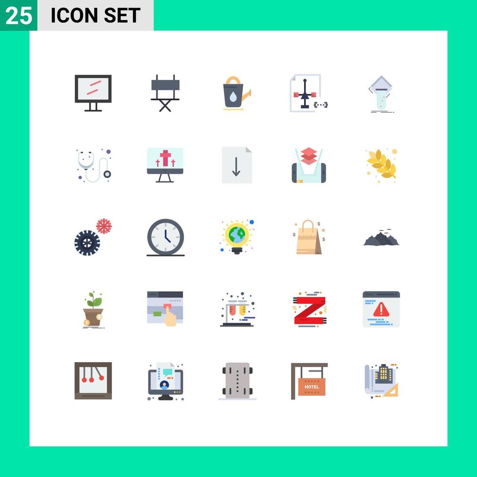 mobiel koppel vlak kleur reeks van 25 pictogrammen van laboratorium het dossier badkamer document ontwikkelen bewerkbare vector ontwerp elementen