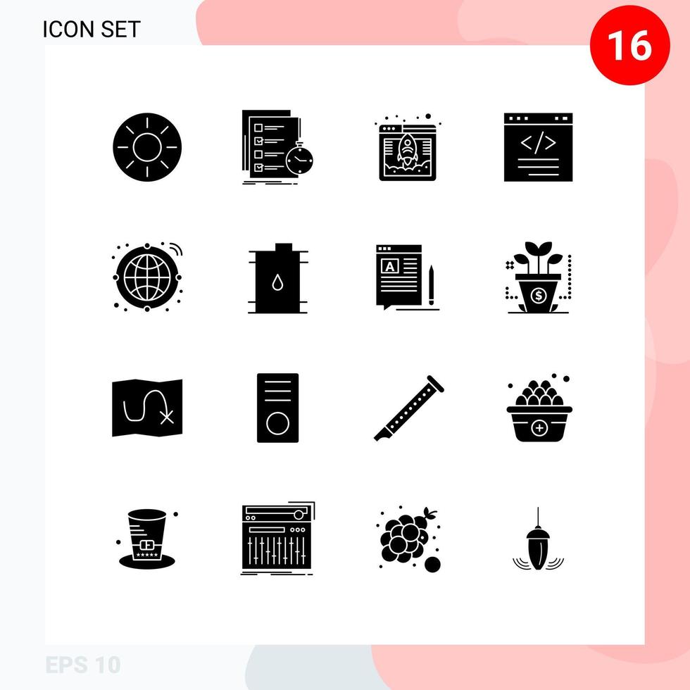 gebruiker koppel pak van 16 eenvoudig solide glyphs van html code controleren browser snel bewerkbare vector ontwerp elementen
