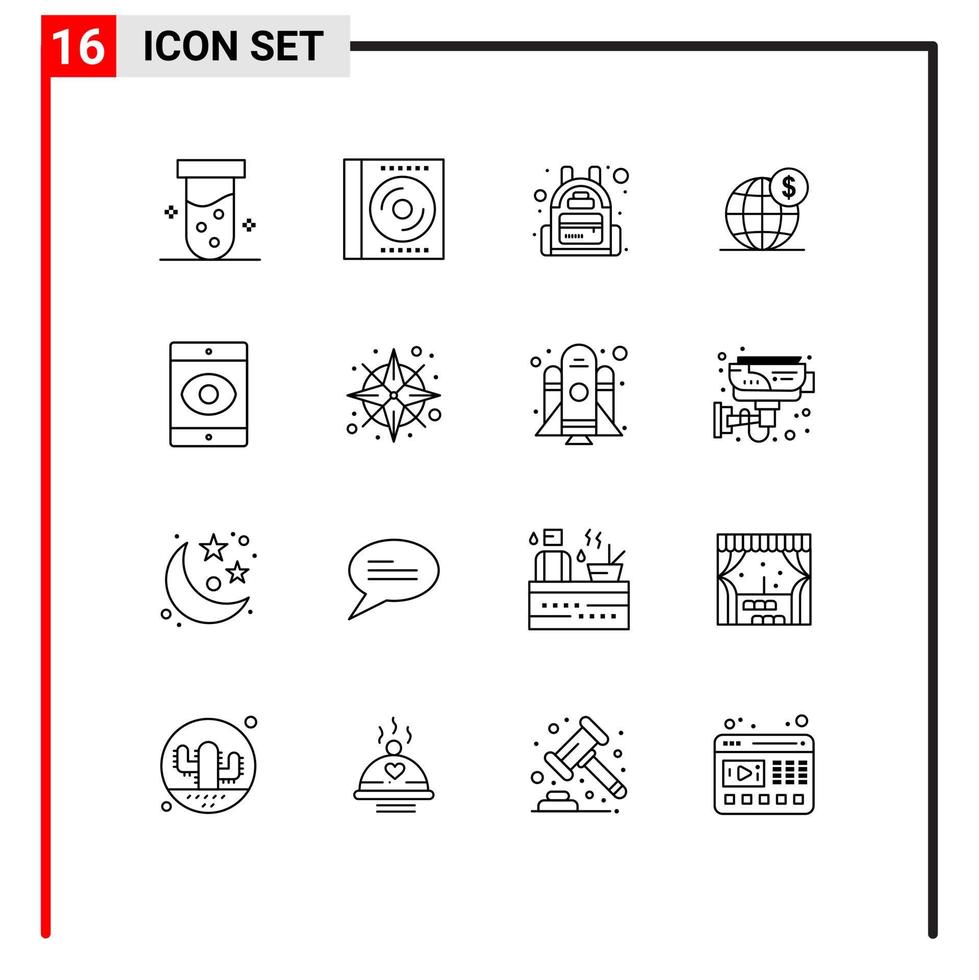 16 gebruiker koppel schets pak van modern tekens en symbolen van smartphone wereldbol schijf bedrijf dollar bewerkbare vector ontwerp elementen
