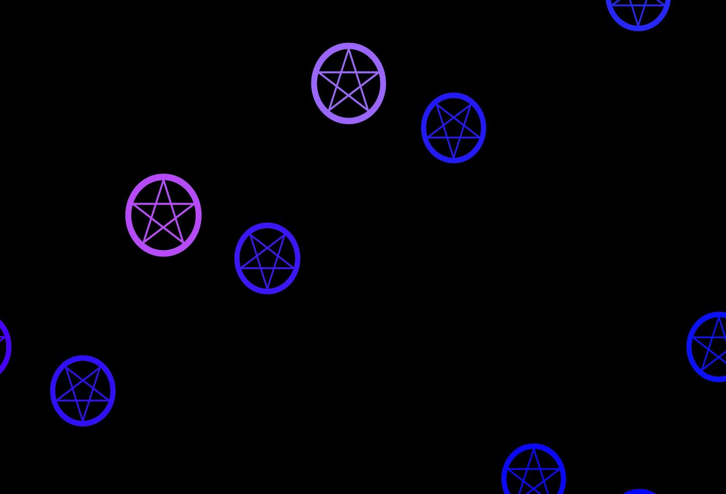 donkerroze, blauwe vectorachtergrond met occulte symbolen. vector