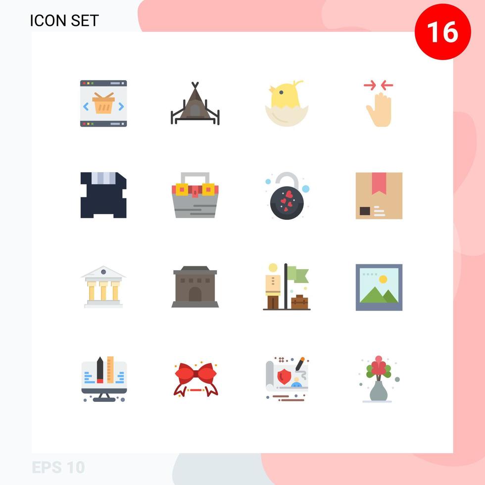 reeks van 16 modern ui pictogrammen symbolen tekens voor kaart pijl kip snuifje hand- bewerkbare pak van creatief vector ontwerp elementen