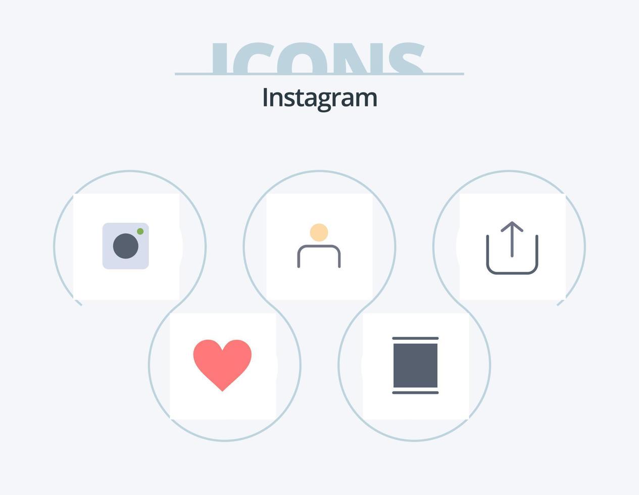 instagram vlak icoon pak 5 icoon ontwerp. instagram. stelt. camera. profiel. instagram vector