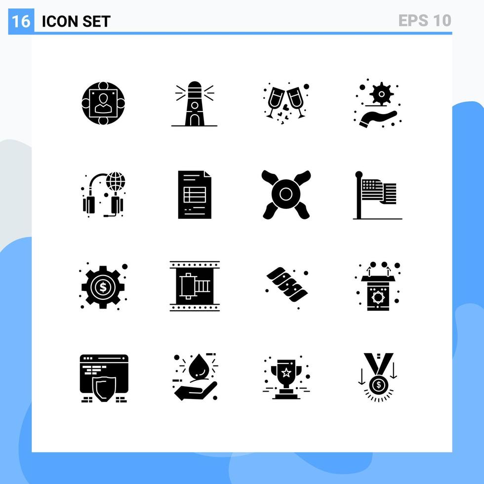 reeks van 16 modern ui pictogrammen symbolen tekens voor Diensten plan huis beheer partij bewerkbare vector ontwerp elementen