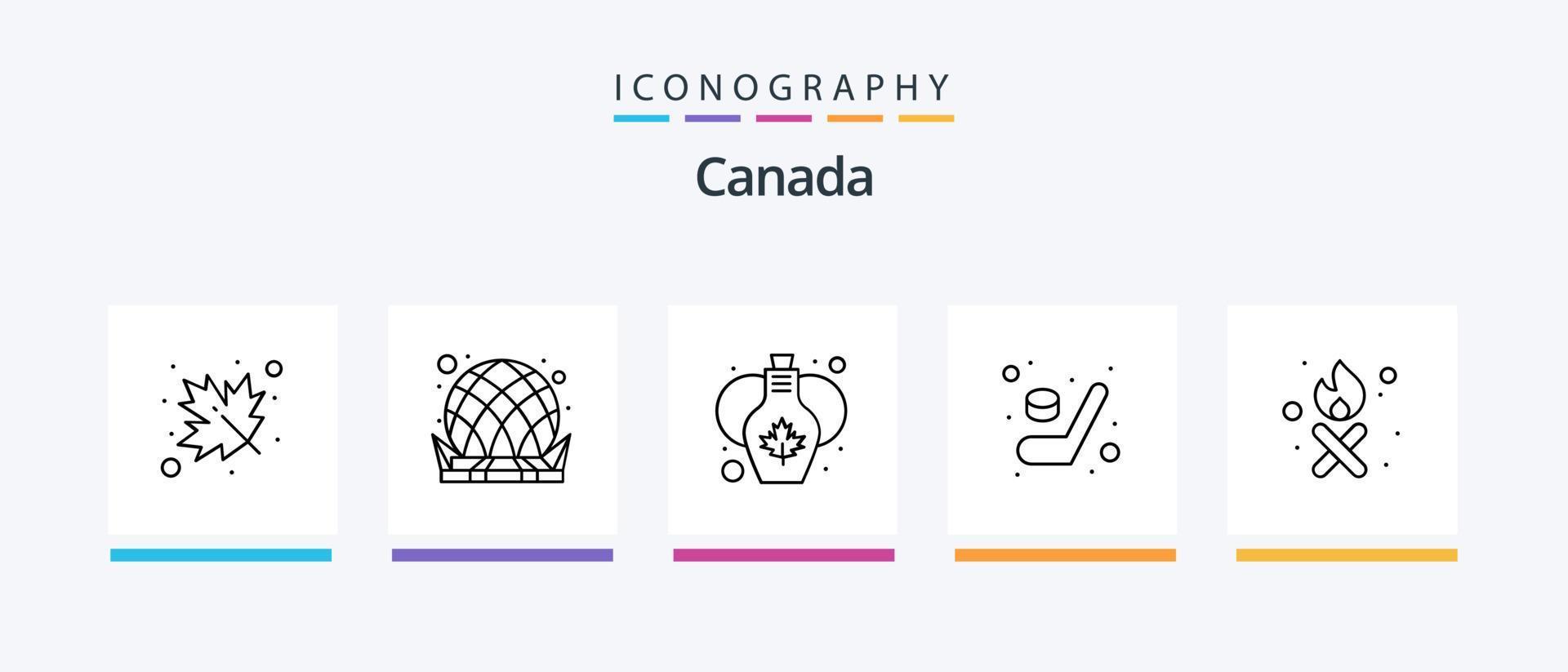 Canada lijn 5 icoon pak inclusief Scandinavië. trompet. liefde. jazz. messing. creatief pictogrammen ontwerp vector