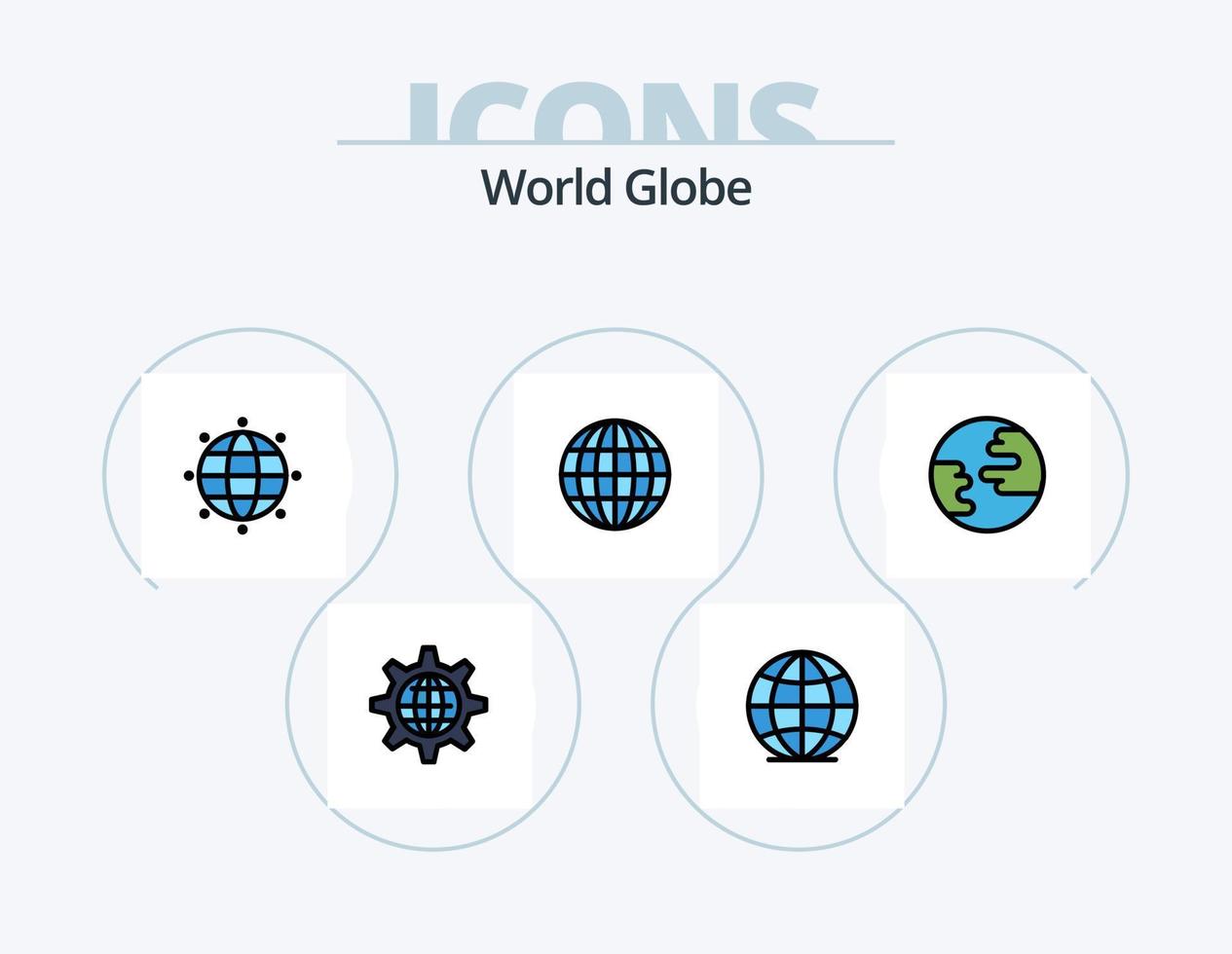 wereldbol lijn gevulde icoon pak 5 icoon ontwerp. . . reizen. pin. wereldbol vector
