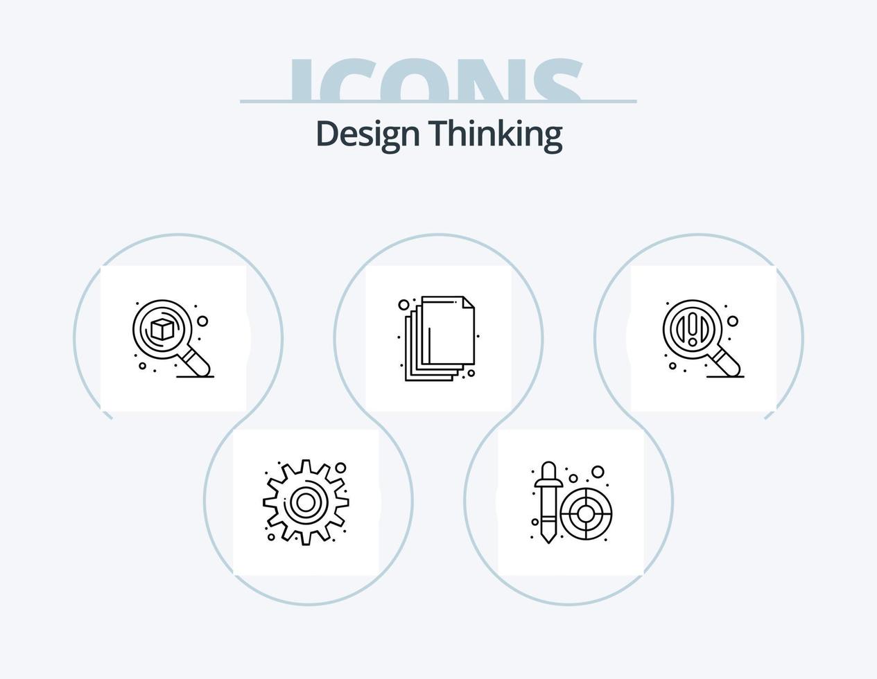 ontwerp denken lijn icoon pak 5 icoon ontwerp. . . potlood. potlood. borstel vector