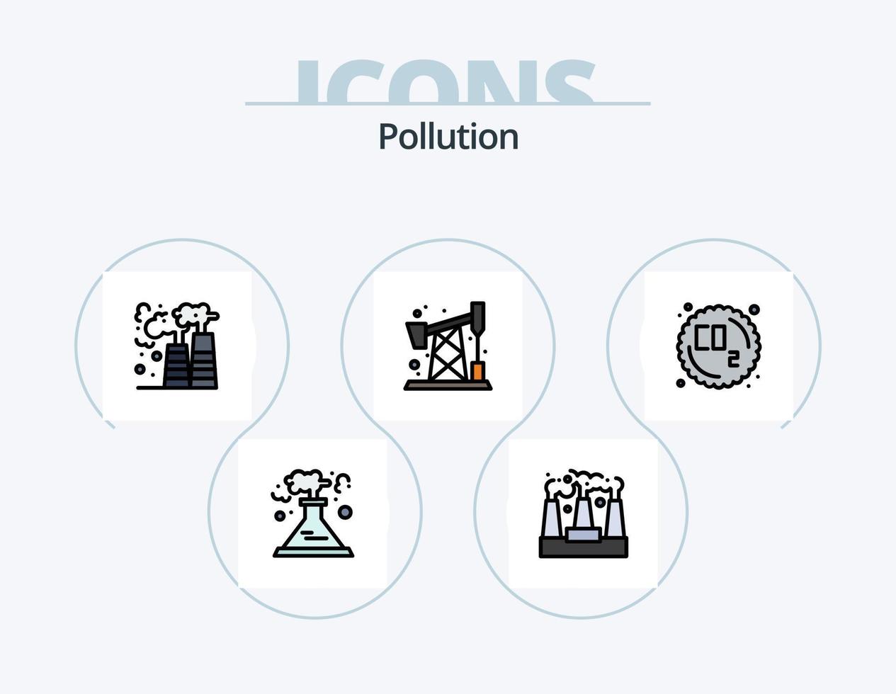 verontreiniging lijn gevulde icoon pak 5 icoon ontwerp. afval. gas. vervuiling. kan. uitschot vector