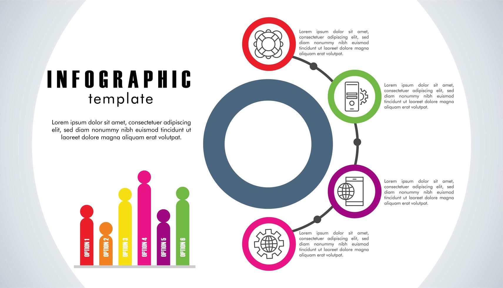 infographic sjabloon met statistieken op grijze achtergrond vector