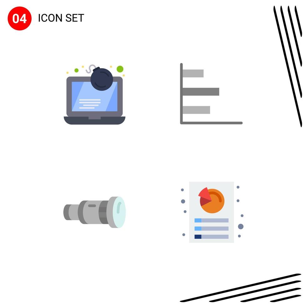 4 creatief pictogrammen modern tekens en symbolen van aanval cam misdrijf grafisch camera bewerkbare vector ontwerp elementen