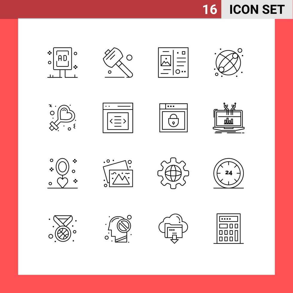 schets pak van 16 universeel symbolen van vrouw vrouw brief speelgoed- baby bewerkbare vector ontwerp elementen