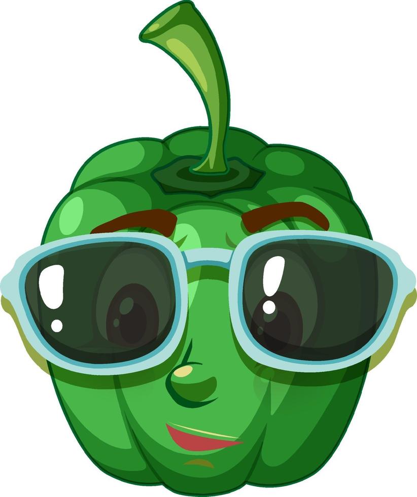 capsicum stripfiguur met gezichtsuitdrukking vector