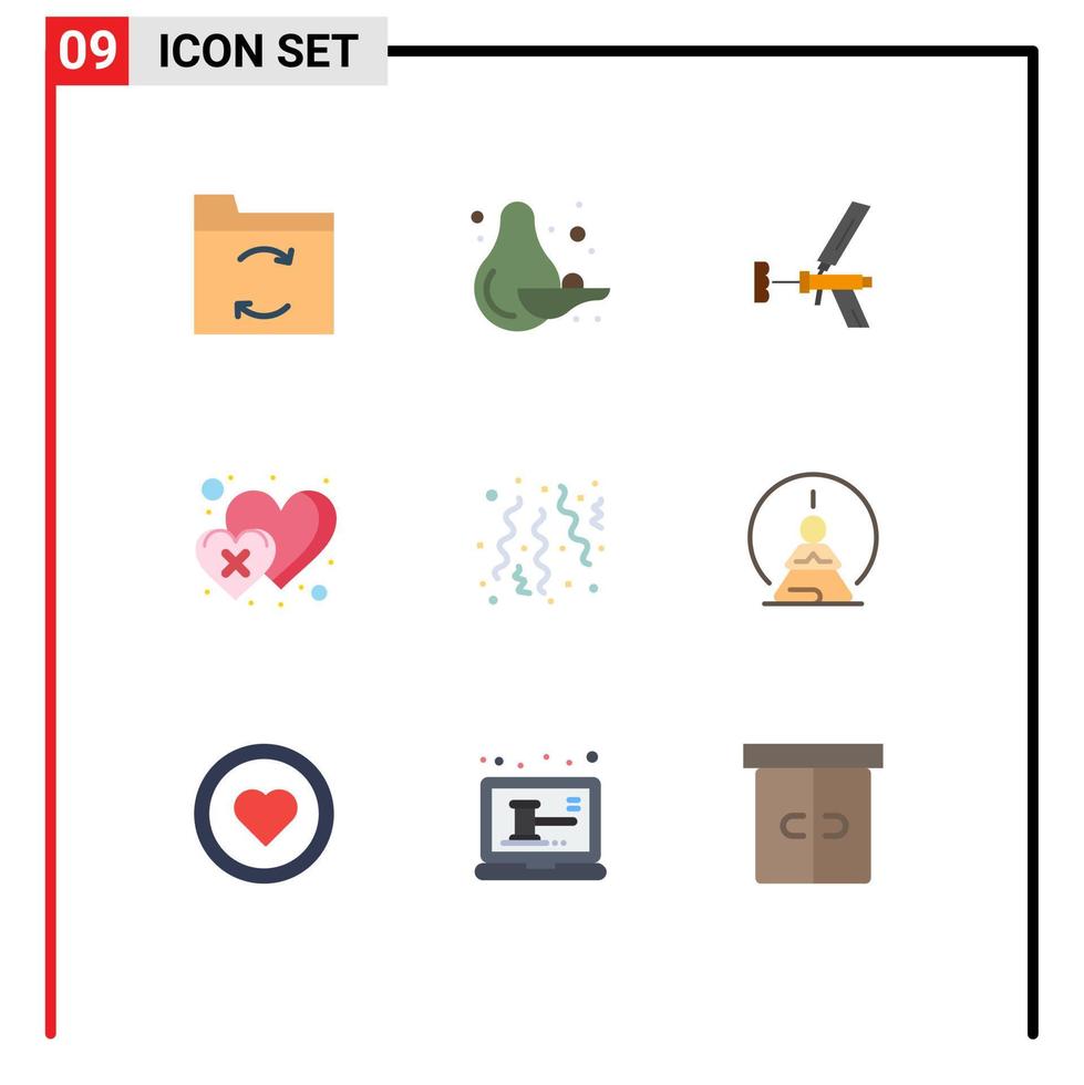 voorraad vector icoon pak van 9 lijn tekens en symbolen voor verjaardag liefde bouw hart geweer bewerkbare vector ontwerp elementen