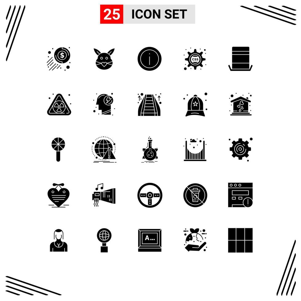 reeks van 25 modern ui pictogrammen symbolen tekens voor css uitrusting tand Pasen trapsgewijs teken bewerkbare vector ontwerp elementen