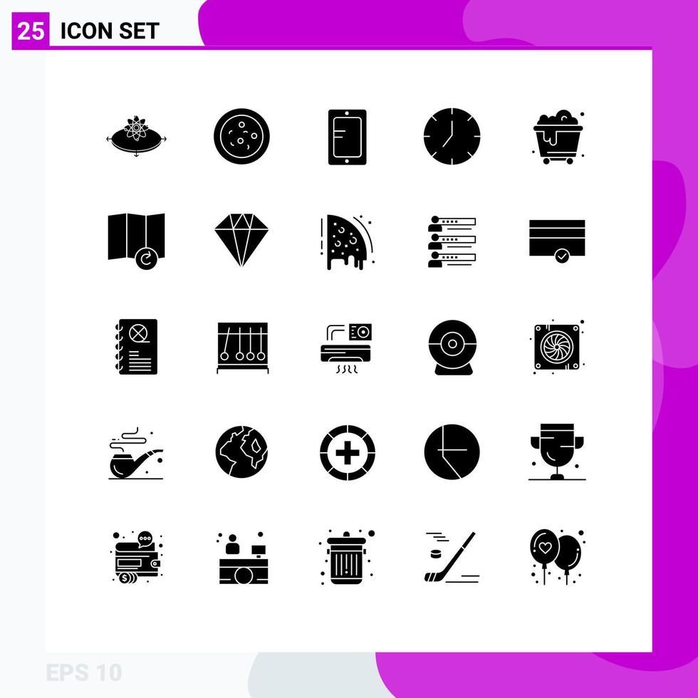 voorraad vector icoon pak van 25 lijn tekens en symbolen voor verspilling verontreiniging online multimedia media bewerkbare vector ontwerp elementen