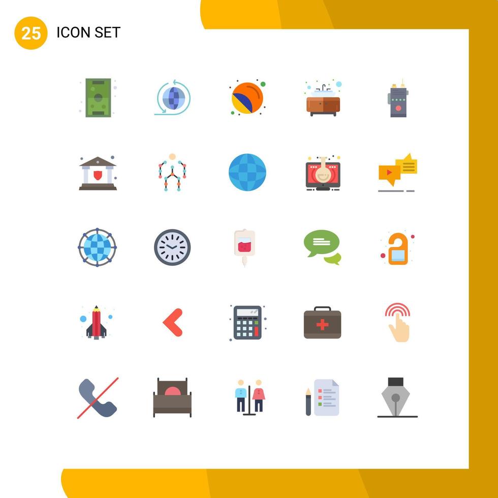 universeel icoon symbolen groep van 25 modern vlak kleuren van talkie wastafel etiketten meubilair postzegel bewerkbare vector ontwerp elementen