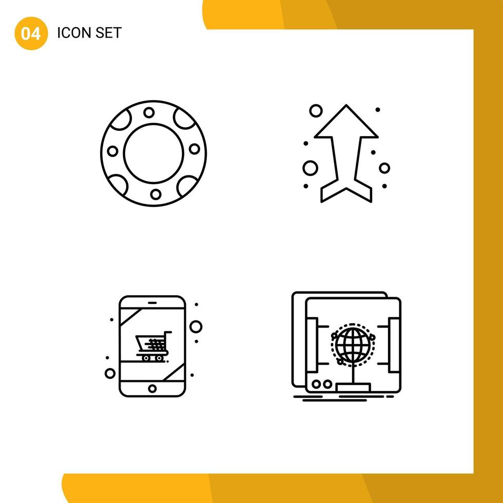 4 creatief pictogrammen modern tekens en symbolen van verzekering online winkel pijl richting dimensionaal bewerkbare vector ontwerp elementen