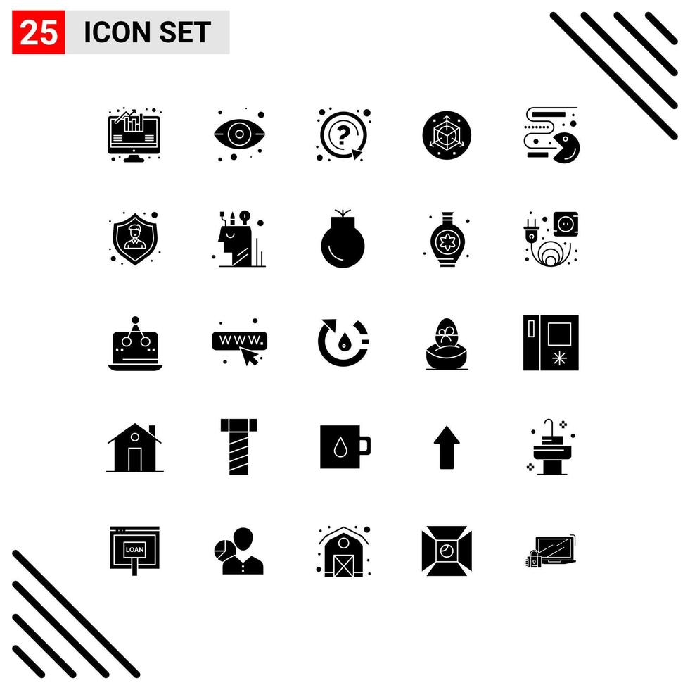 25 universeel solide glyph tekens symbolen van Speel spellen Mark wedstrijd wijziging bewerkbare vector ontwerp elementen