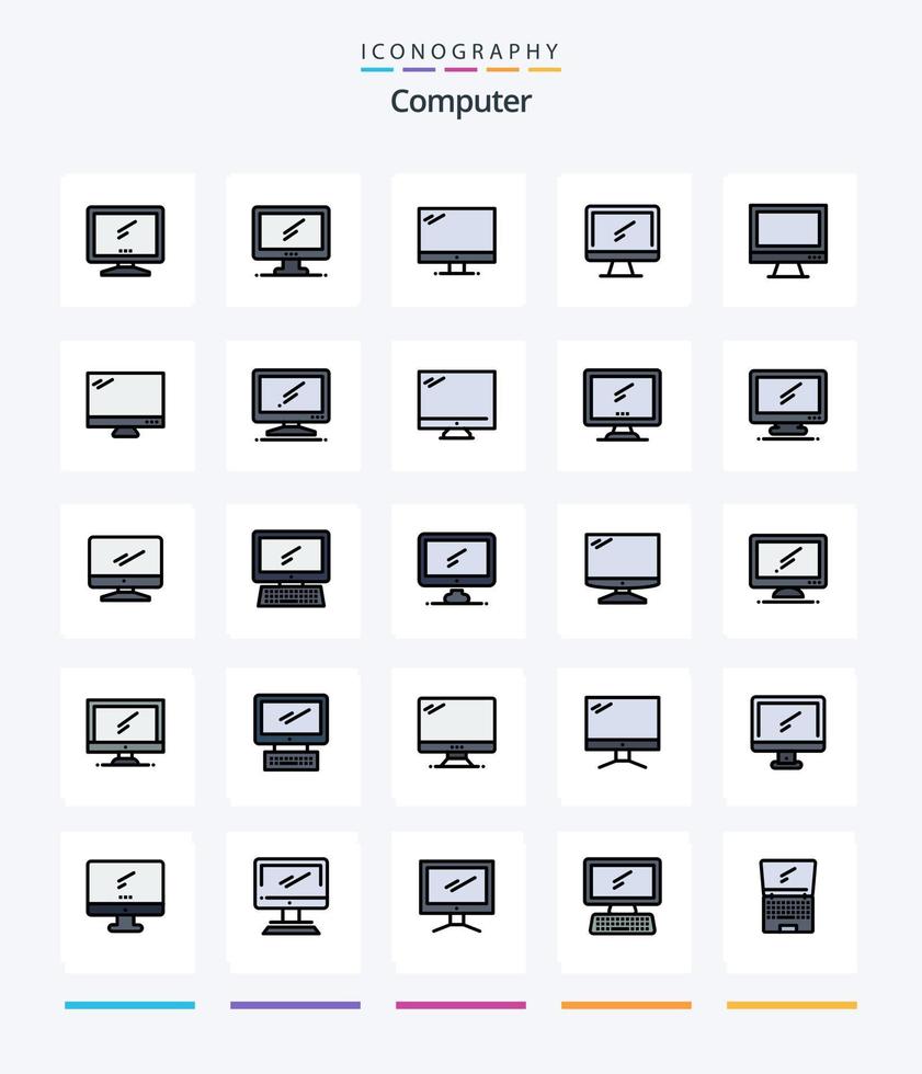 creatief computer 25 lijn gevulde icoon pak zo net zo . laag 1. toetsenbord. omdraaien. apparaat vector