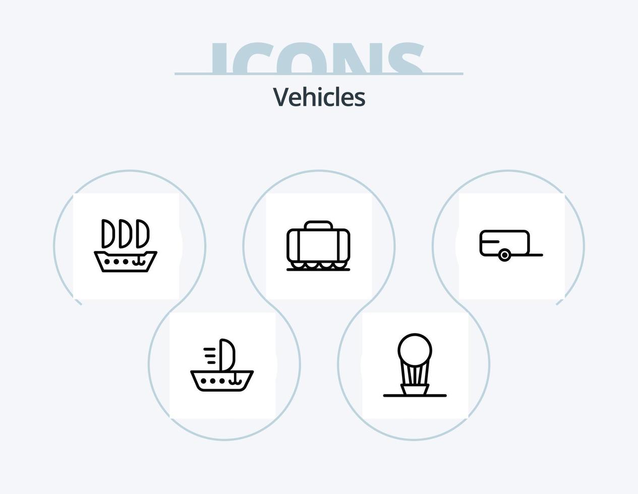 voertuigen lijn icoon pak 5 icoon ontwerp. . voertuigen. teken. vrachtwagen. schip vector