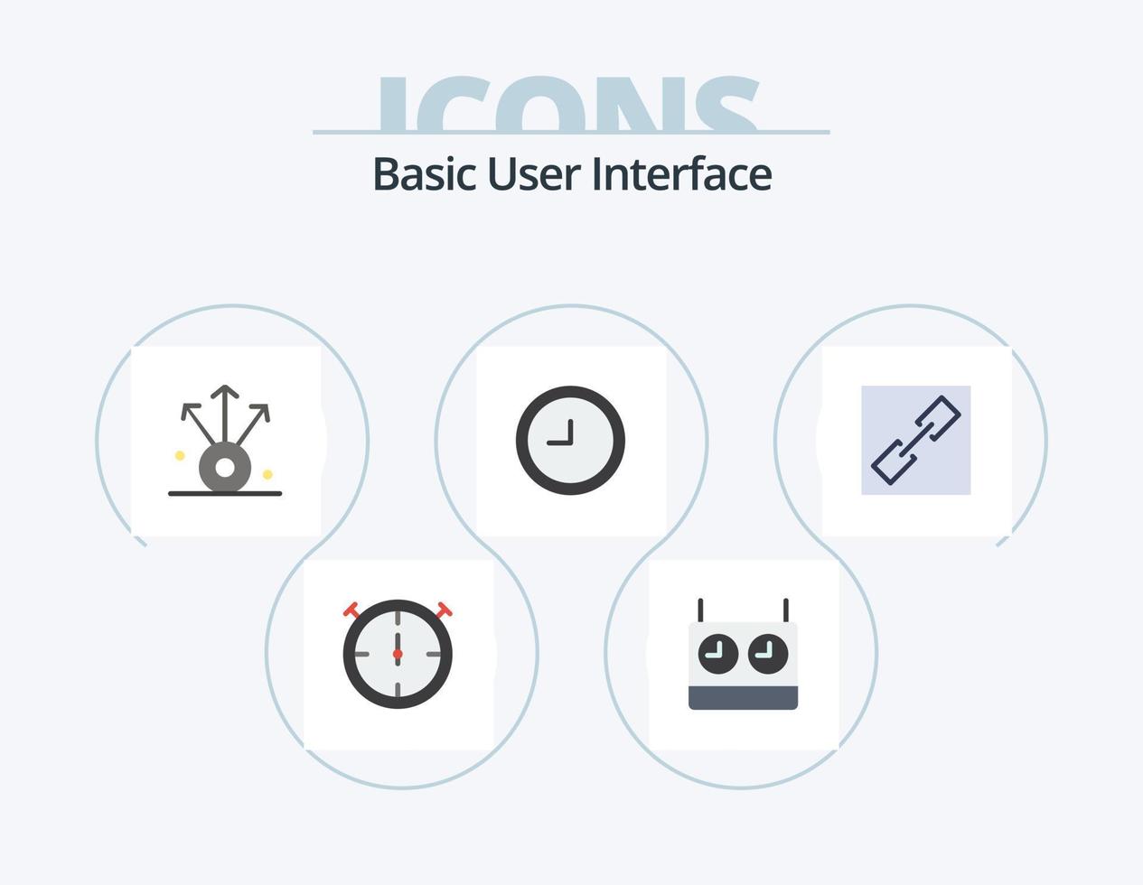 eenvoudig vlak icoon pak 5 icoon ontwerp. . klok. koppeling vector
