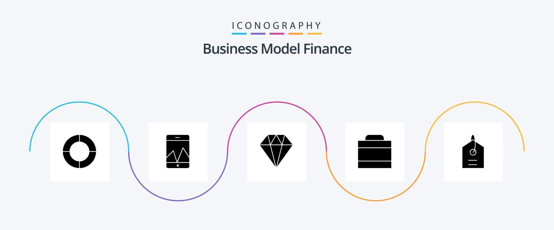 financiën glyph 5 icoon pak inclusief . handen. label. prijs vector