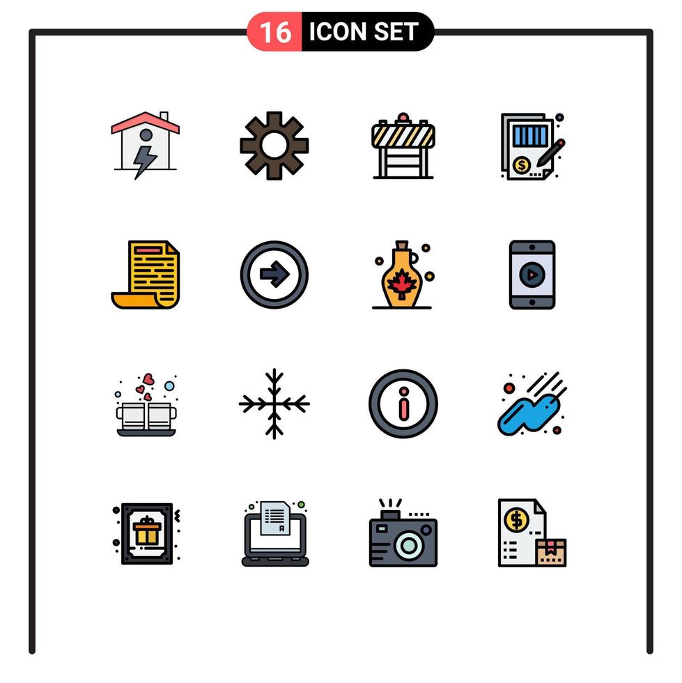 reeks van 16 modern ui pictogrammen symbolen tekens voor ontwerp geld bord gerechtigheid balans bewerkbare creatief vector ontwerp elementen