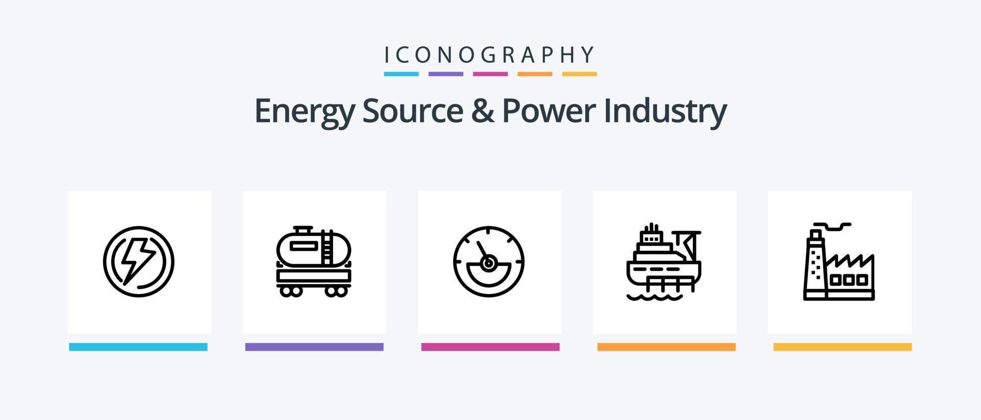 energie bron en macht industrie lijn 5 icoon pak inclusief bouw. druppel. energie. olie. benzine. creatief pictogrammen ontwerp vector