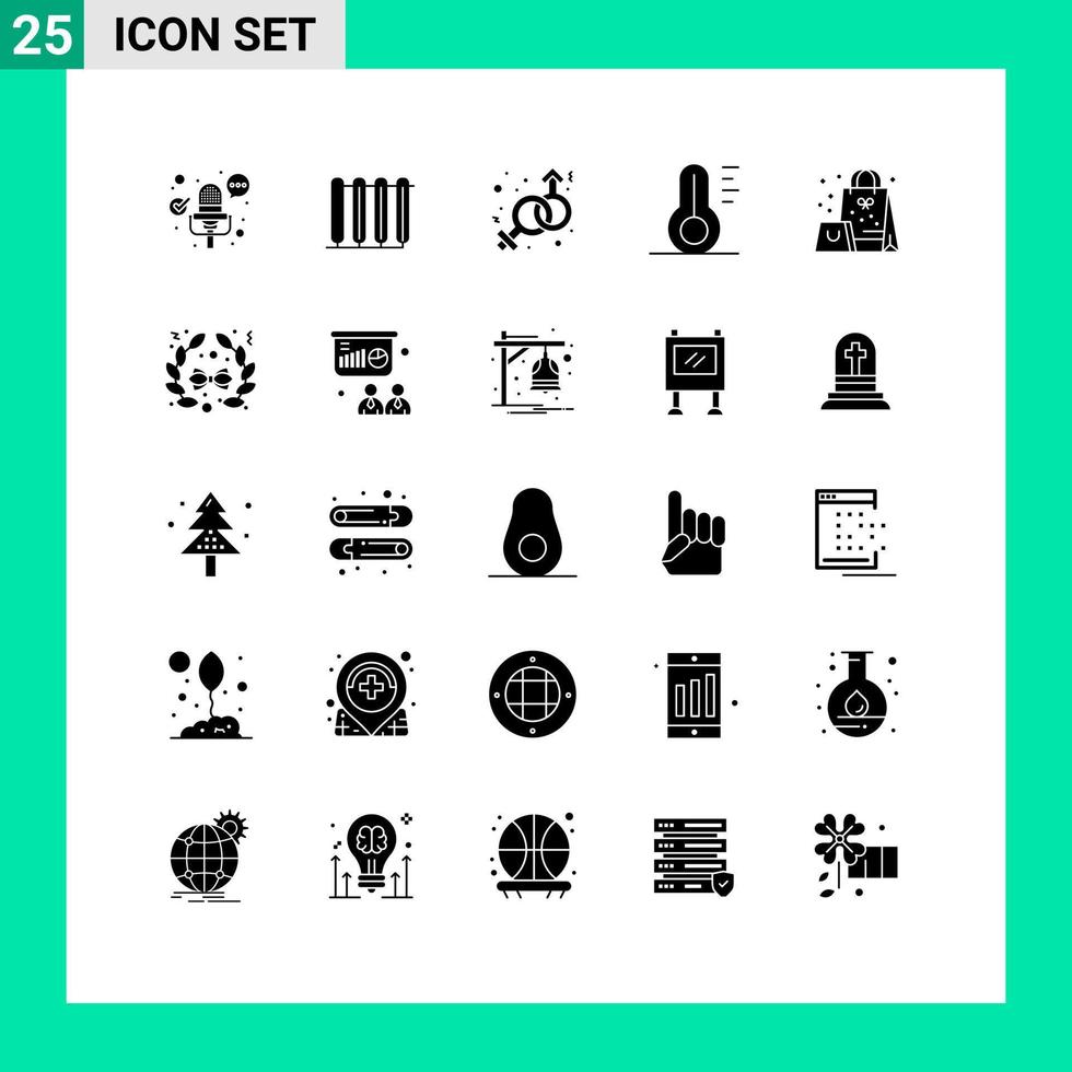voorraad vector icoon pak van 25 lijn tekens en symbolen voor geschenk weer vrouw thermometer natuur bewerkbare vector ontwerp elementen