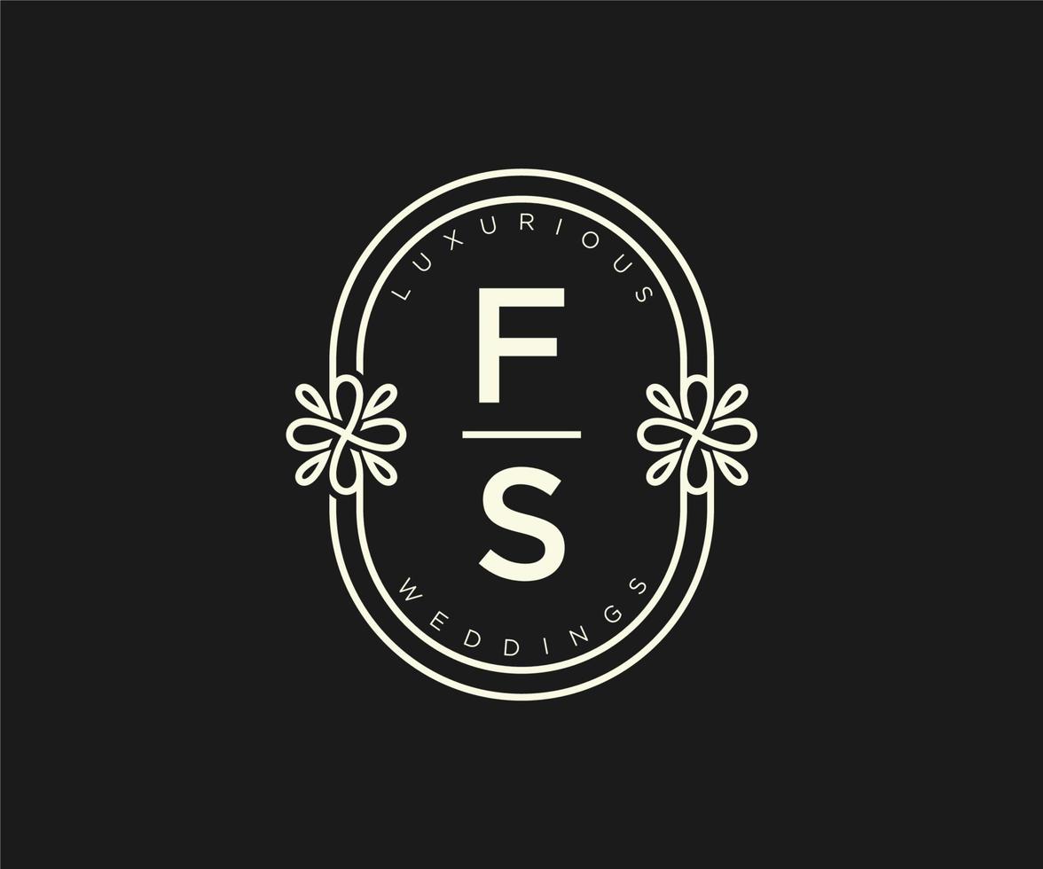 fs initialen brief bruiloft monogram logos sjabloon, hand- getrokken modern minimalistisch en bloemen Sjablonen voor uitnodiging kaarten, opslaan de datum, elegant identiteit. vector