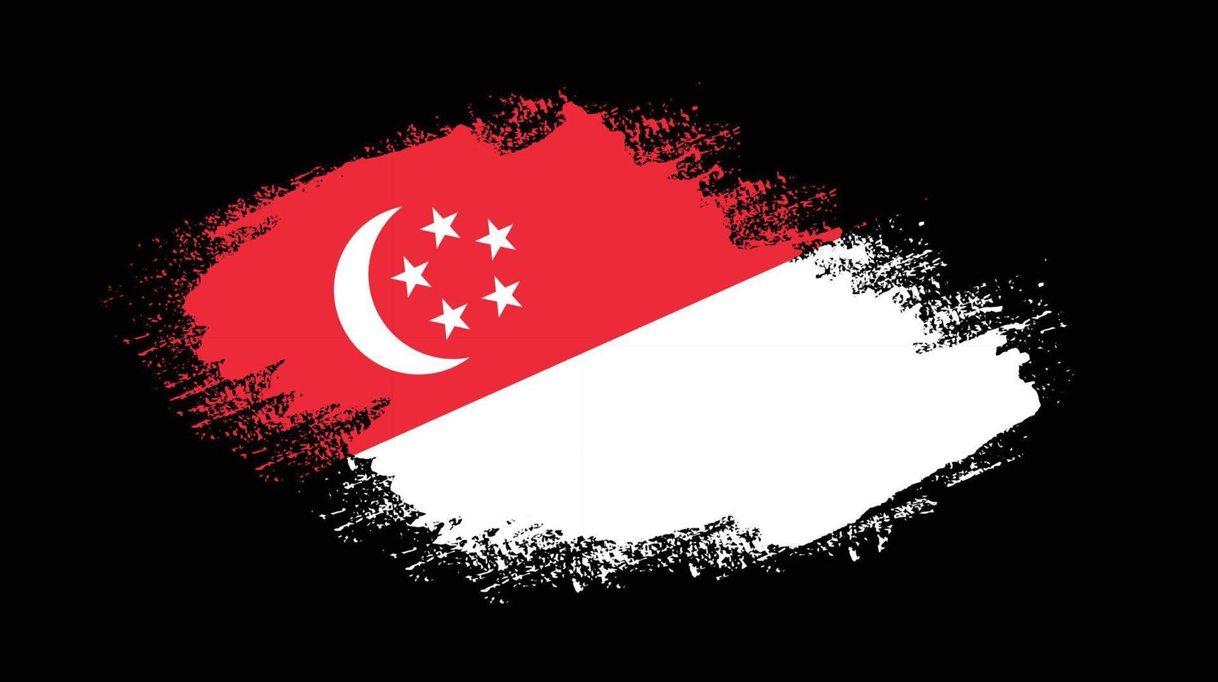 hand- verf Singapore grunge vlag vector