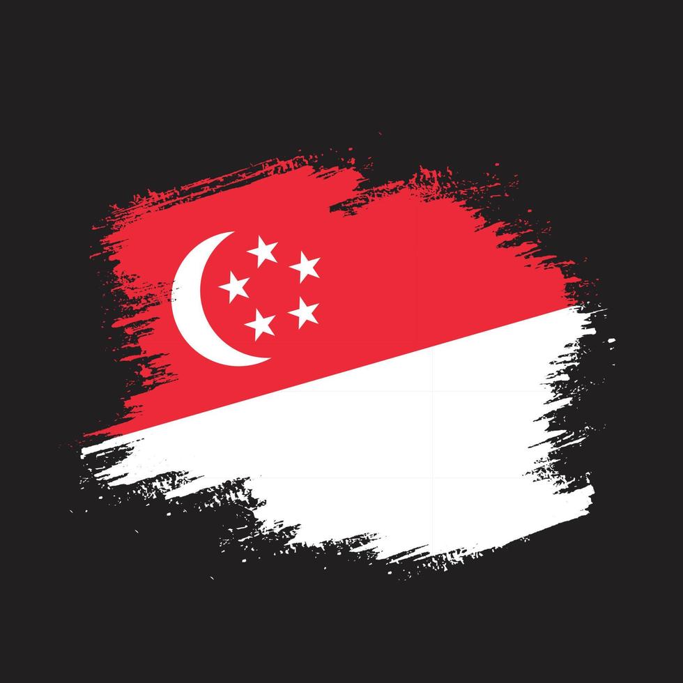 kleurrijk grunge structuur Singapore wijnoogst vlag vector