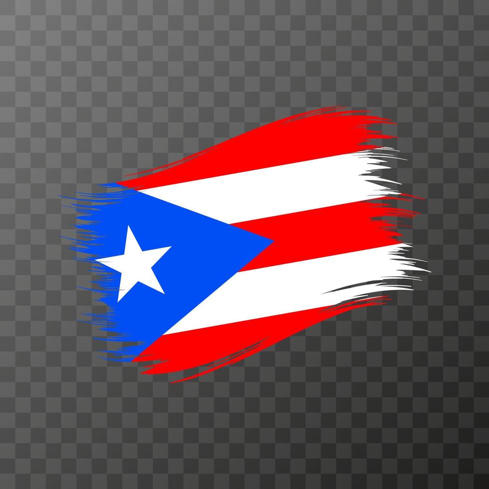 puerto rico nationaal vlag. grunge borstel hartinfarct. vector
